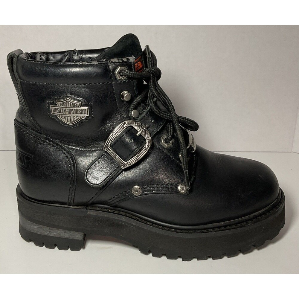 Harley Davidson Women Faded Glory Black Motorcycle Boot D81024 Size 6.5